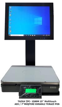 TAZGA TPC- 1500M 15'' AIO / 7''MÜŞTERİ EKRANLI TERAZİ POS - 1